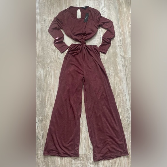 Lulus Pants - Lulus mauve lounge jumpsuit flare leg with side cut out NWT
